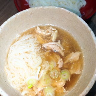 サラダチキン茹で汁活用☆鶏素麺